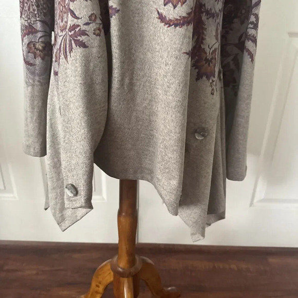 World Unity Womens Tunic Top Large Boho Paisley Rhinestones Asymetrical Hippie - Picture 4 of 13